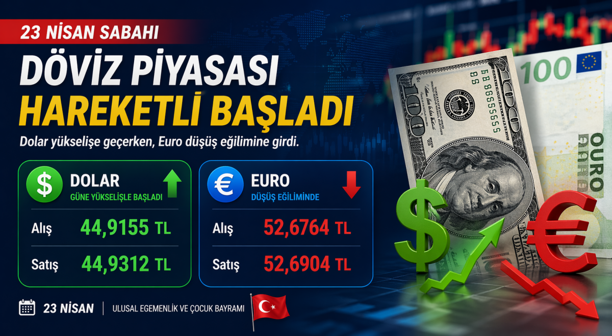 Döviz Piyasasında 23 Nisan Sabahı: Dolar Yükseldi, Euro Geriledi