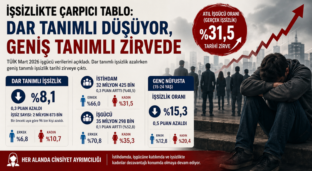 TÜİK Açıkladı: “Gerçek İşsizlik” Rekor Seviyeye Ulaştı