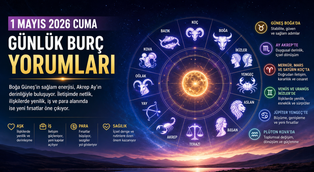 1 Mayıs Cuma Günlük Burç Yorumları: Duygular Derinleşiyor, İletişim Hızlanıyor