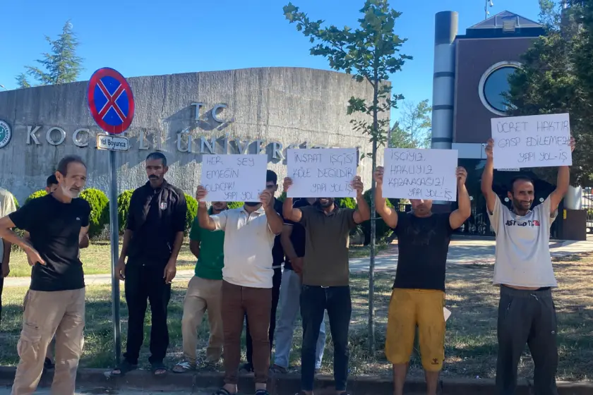 Umuttepe’de 11 inşaat işçisi ücretleri için eylemde