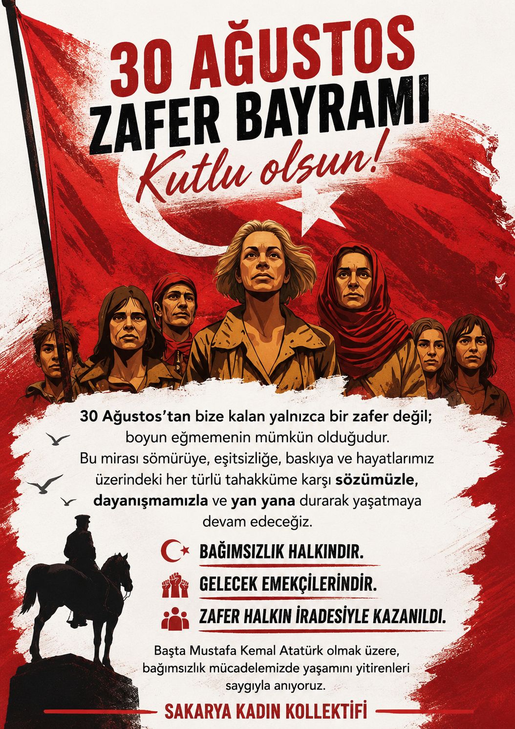 Sakarya Kadın Kollektifi: “30 Ağustos, halkın bağımsızlık iradesinin tarihidir”